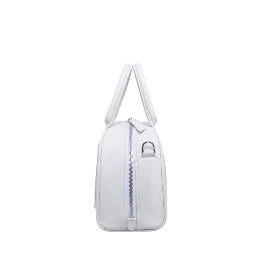 Small crossbody bag made of white nappa leather